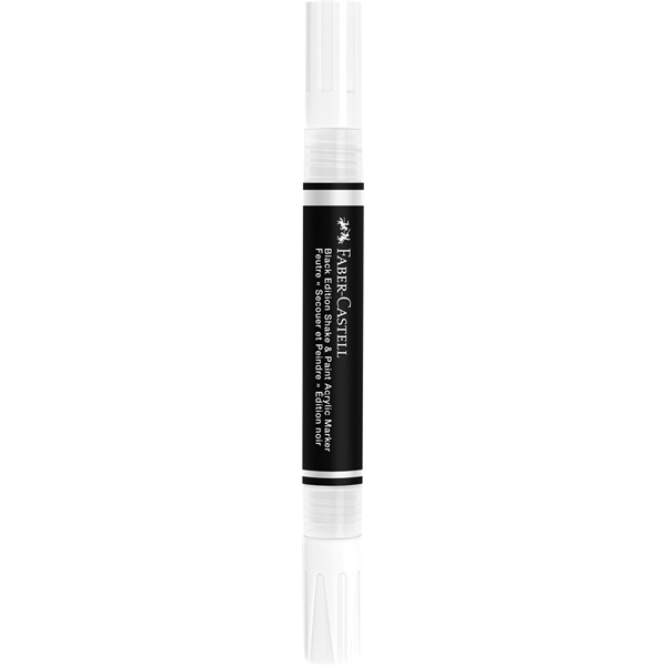 Faber-Castell Black Edition Shake&Paint fehér kétvégű akrilfilctoll