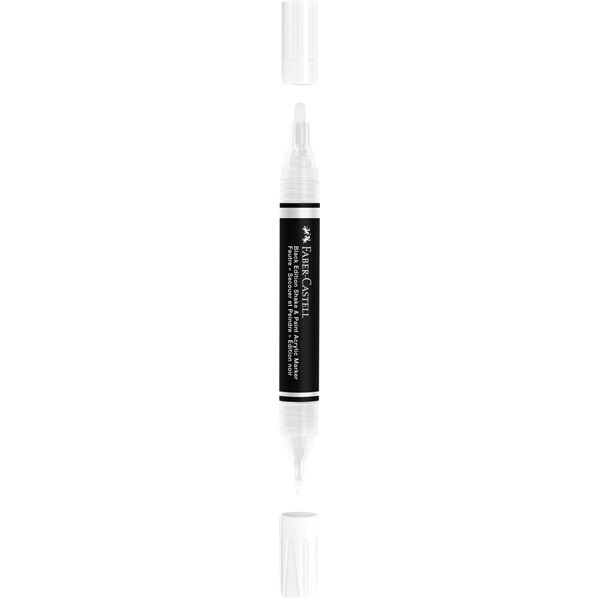 Faber-Castell Black Edition Shake&Paint fehér kétvégű akrilfilctoll