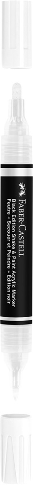 Faber-Castell Black Edition Shake&Paint fehér kétvégű akrilfilctoll