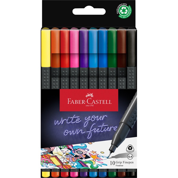 Faber-Castell Grip 0,4 mm 10 db színes tűfilc készlet