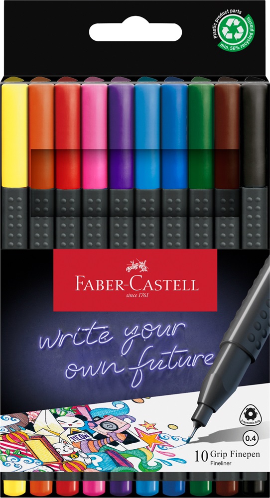 Faber-Castell Grip 0,4 mm 10 db színes tűfilc készlet