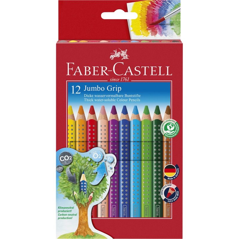 Faber-Castell Grip Jumbo háromszögletű 12 db színes ceruza készlet