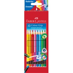 Faber-Castell Grip háromszögletű radíros 10 db színes ceruza készlet