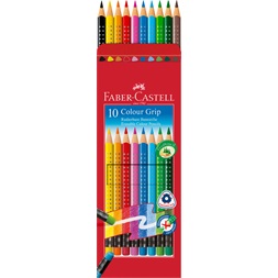 Faber-Castell Grip háromszögletű radíros 10 db színes ceruza készlet