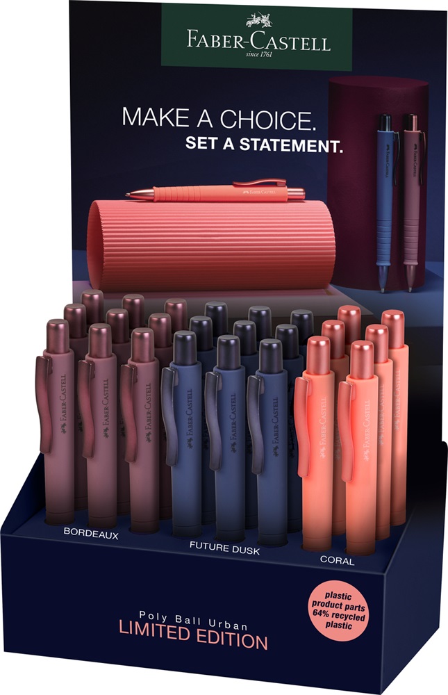 Faber-Castell Poly Ball Urban XB-kék írásszín bordó golyóstoll