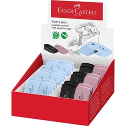 Faber-Castell SLEEVE  mini, színes radír műanyag tartóban