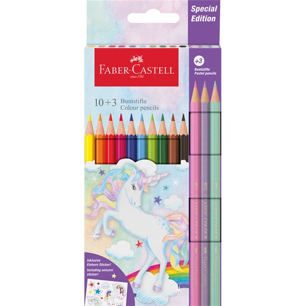 Faber-Castell Unikornis 10+3 db hatszögletű színes ceruza készlet
