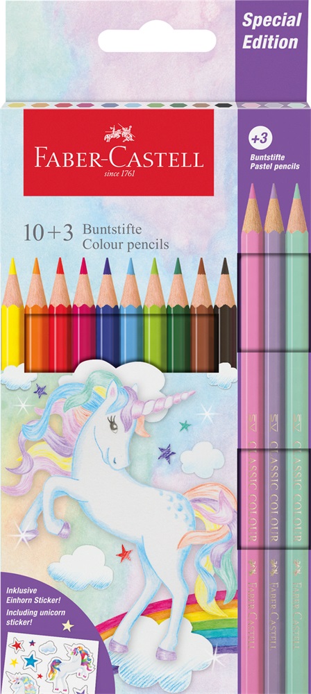 Faber-Castell Unikornis 10+3 db hatszögletű színesceruza készlet
