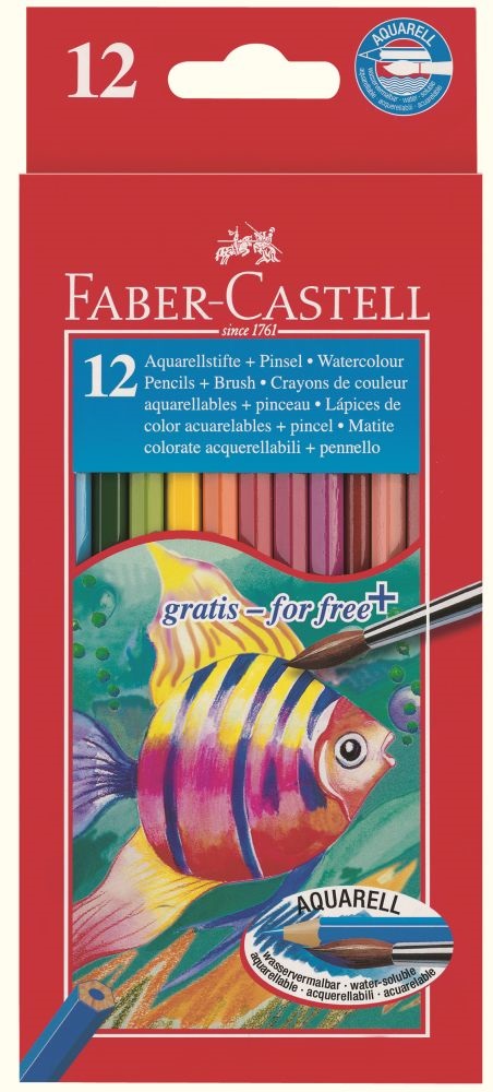 Faber-Castell akvarell 12db-os színes ceruza készlet + ecset