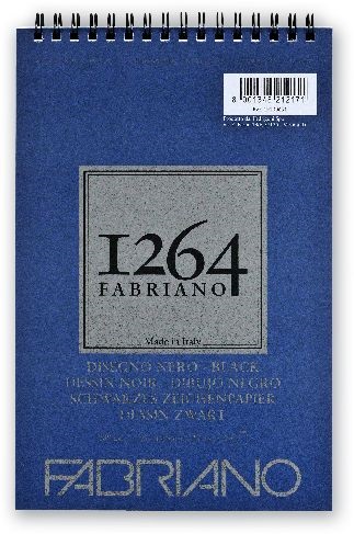Fabriano 1264 200g A5 20lapos spirálkötött fekete rajztömb