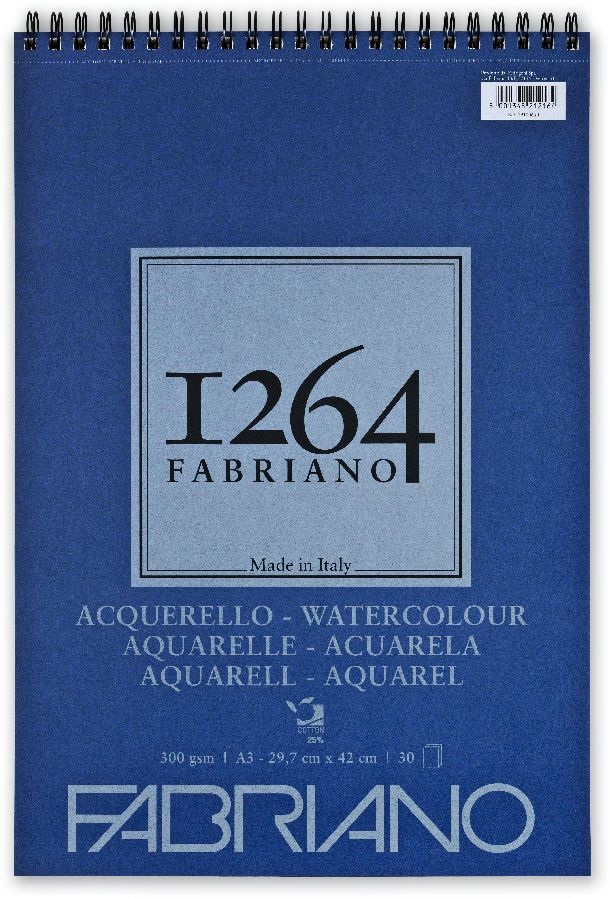 Fabriano 1264 Watercolour 300g A3 30lapos spirálkötött akvarell tömb