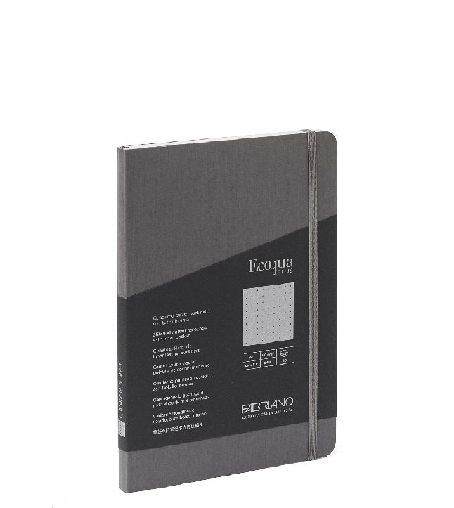 Fabriano Ecoqua Plus A5 80 lapos antracit pontozott notesz