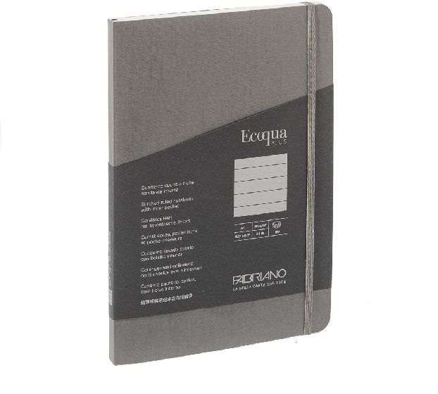 Fabriano Ecoqua Plus A5 80 lapos antracit vonalas notesz