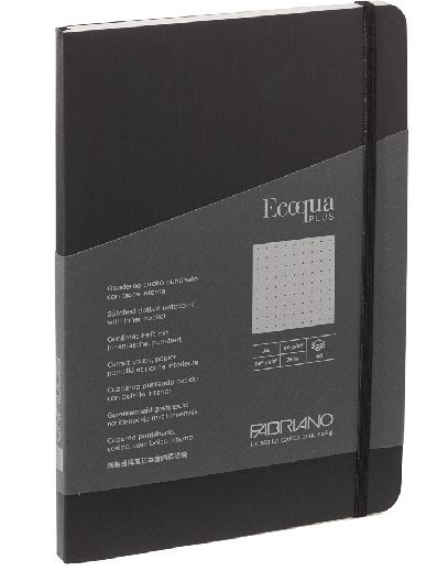 Fabriano Ecoqua Plus A5 80 lapos fekete pontozott notesz