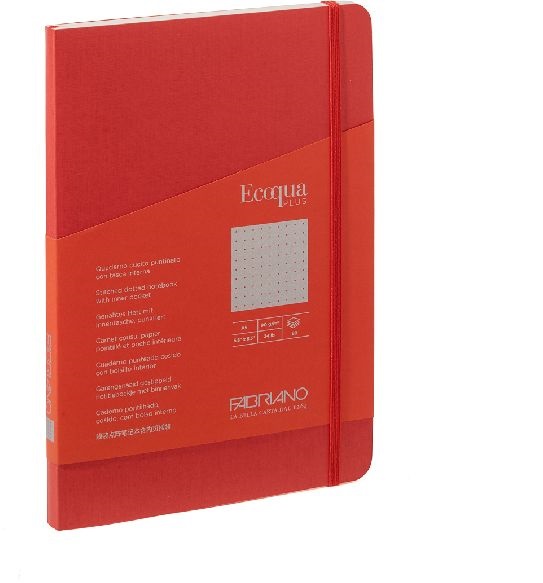 Fabriano Ecoqua Plus A5 80 lapos piros pontozott notesz