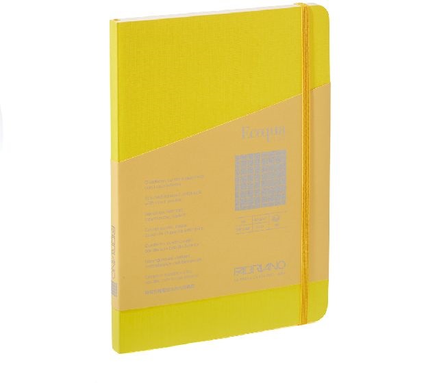 Fabriano Ecoqua Plus A5 80 lapos sárga kockás notesz