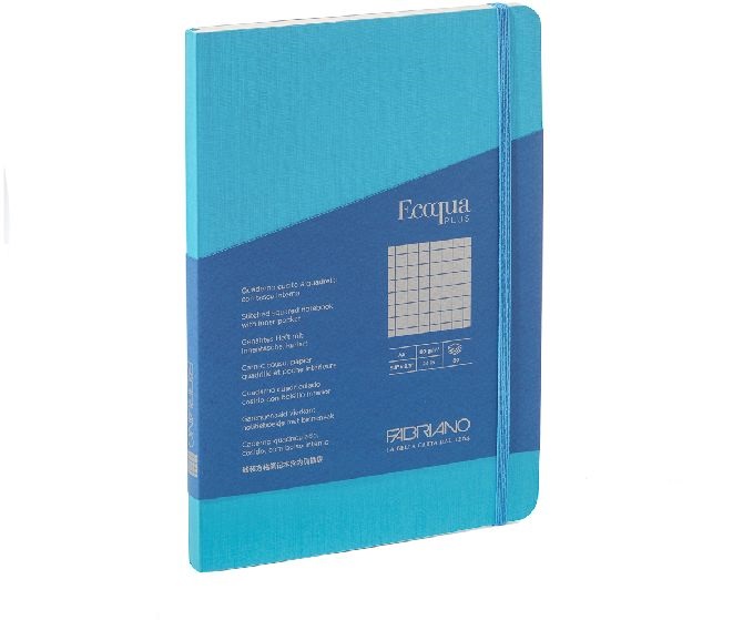 Fabriano Ecoqua Plus A5 80 lapos türkiz kockás notesz