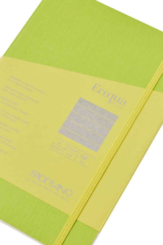 Fabriano Ecoqua Plus A5 80 lapos világoszöld vonalas notesz