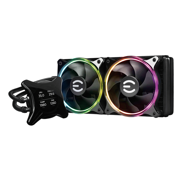 Fan EVGA - CLC 240 mm All-In-One RGB LED CPU Vízhűtés/univerzális - 400-HY-CX24-V1
