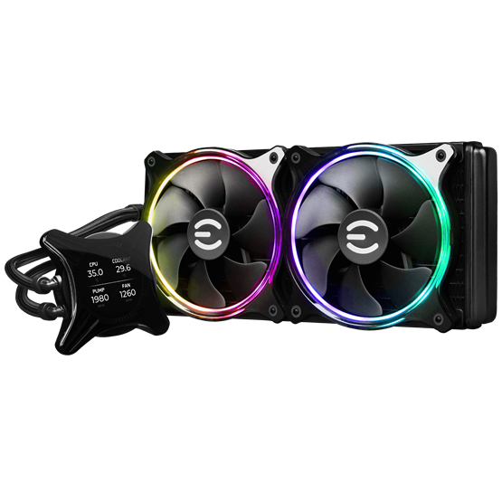 Fan EVGA - CLC 280 mm All-In-One RGB LED CPU Vízhűtés/univerzális - 400-HY-CX28-V1