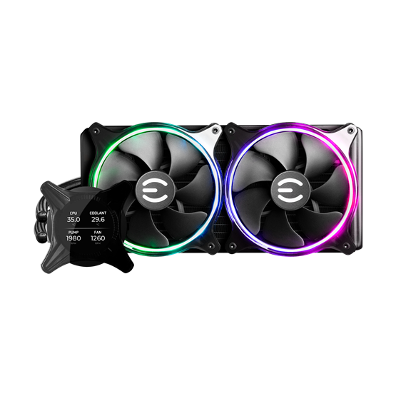 Fan EVGA - CLC 280 mm All-In-One RGB LED CPU Vízhűtés/univerzális - 400-HY-CX28-V1