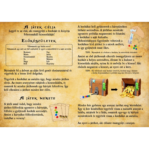 Feketeszakáll kincsvadászata társasjáték