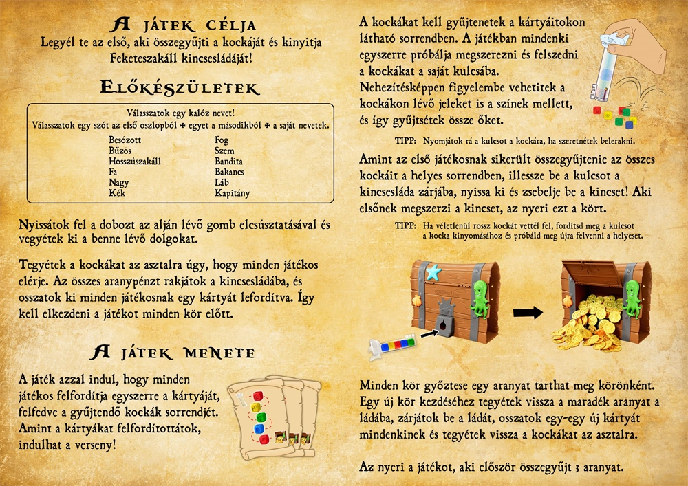 Feketeszakáll kincsvadászata társasjáték