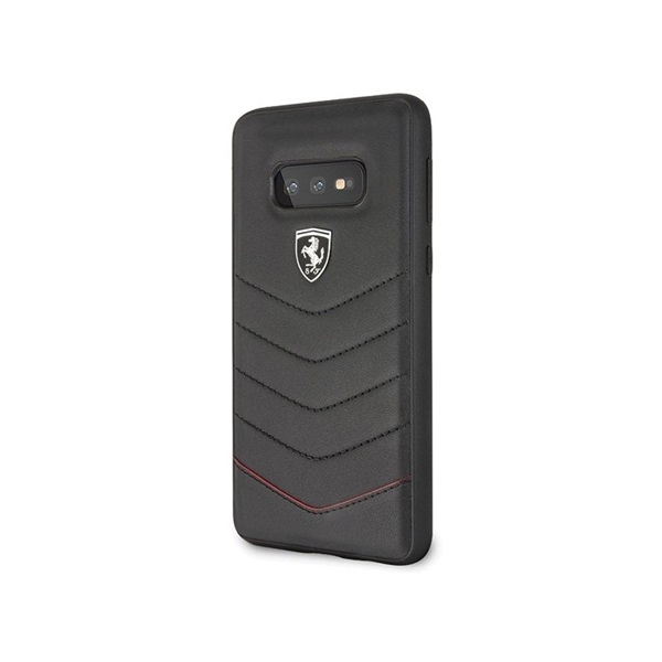 Ferrari Heritage Samsung S10 Lite tűzdelt bőr kemény fekete tok