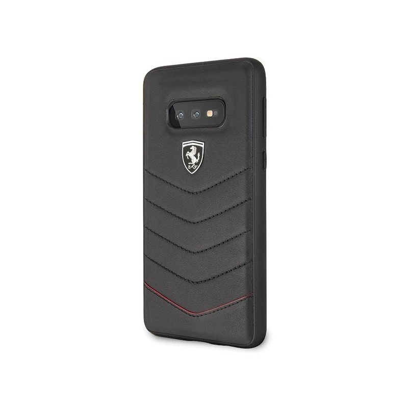 Ferrari Heritage Samsung S10 Lite tűzdelt bőr kemény fekete tok