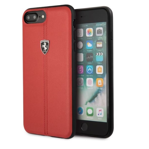 Ferrari Heritage iPhone 8 Plus piros kemény/csíkos tok