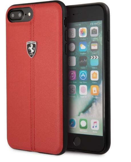 Ferrari Heritage iPhone 8 Plus piros kemény/csíkos tok