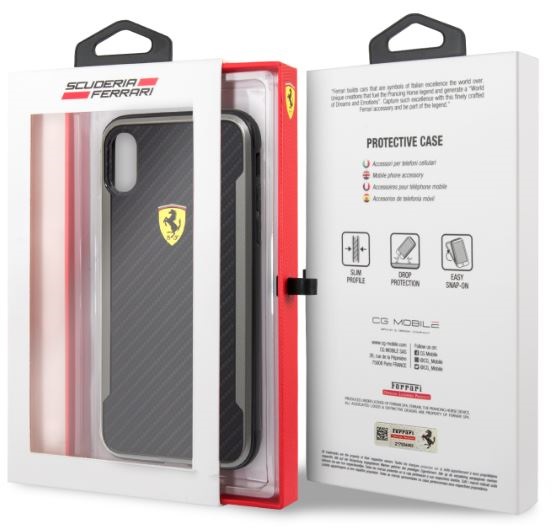 Ferrari SF Racing Shield iPhone XR fekete karbon hatású hátlap