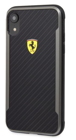 Ferrari SF Racing Shield iPhone XR fekete karbon hatású hátlap