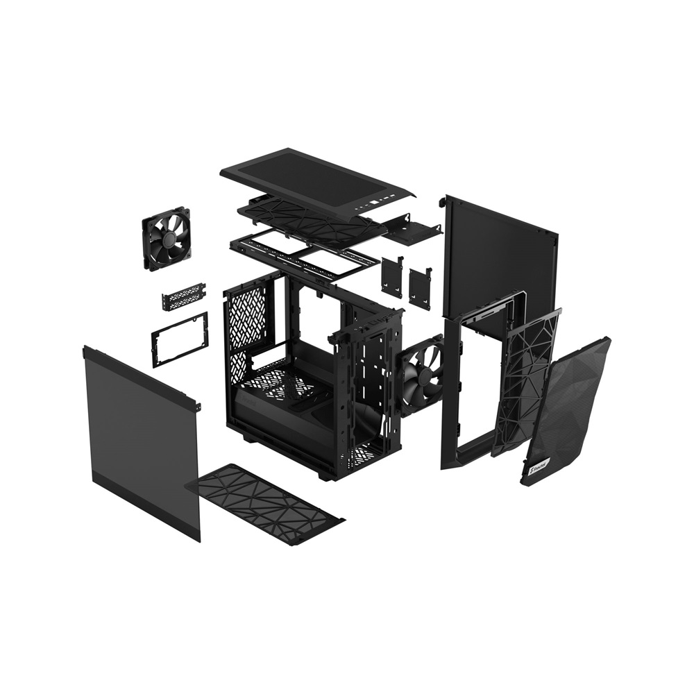 Fractal Design Meshify 2 Nano fekete (táp nélküli) ablakos mini-ITX ház