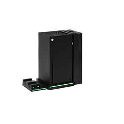 FroggieX FX-XS-C1-B Xbox Series X | S fekete konzol hűtő + dual töltőállomás + lemez tartó