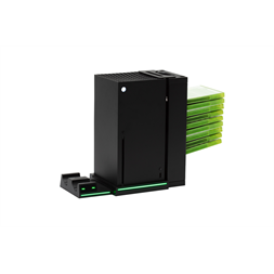 FroggieX FX-XS-C1-B Xbox Series X | S fekete konzol hűtő + dual töltőállomás + lemez tartó