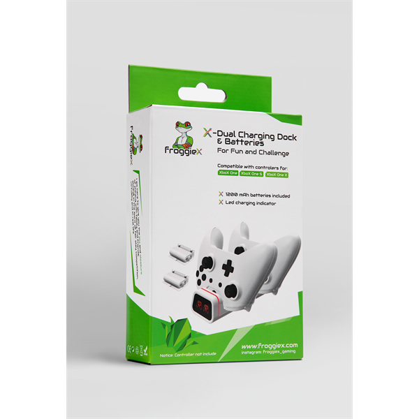 FroggieX FX-XB-C2-W Dual Charging Dock & Batteries Xbox One töltőállomás + 2db akkumulátor