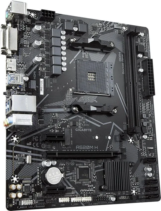 GIGABYTE Alaplap AM4 A520M H AMD A520, mATX