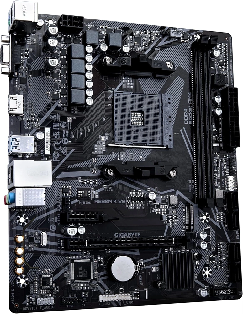 GIGABYTE Alaplap AM4 A520M K V2 AMD A520, mATX
