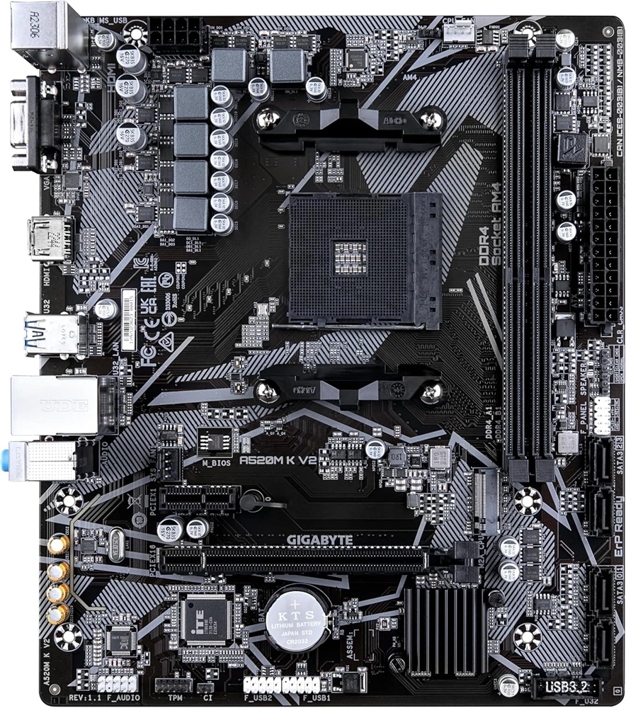 GIGABYTE Alaplap AM4 A520M K V2 AMD A520, mATX