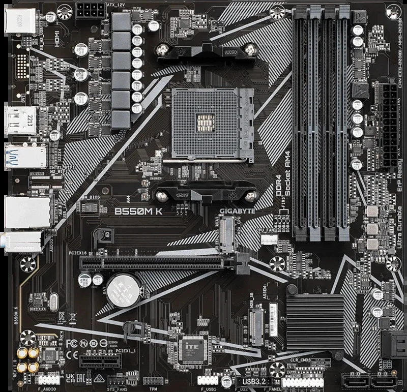 GIGABYTE Alaplap AM4 B550M K AMD B550, mATX