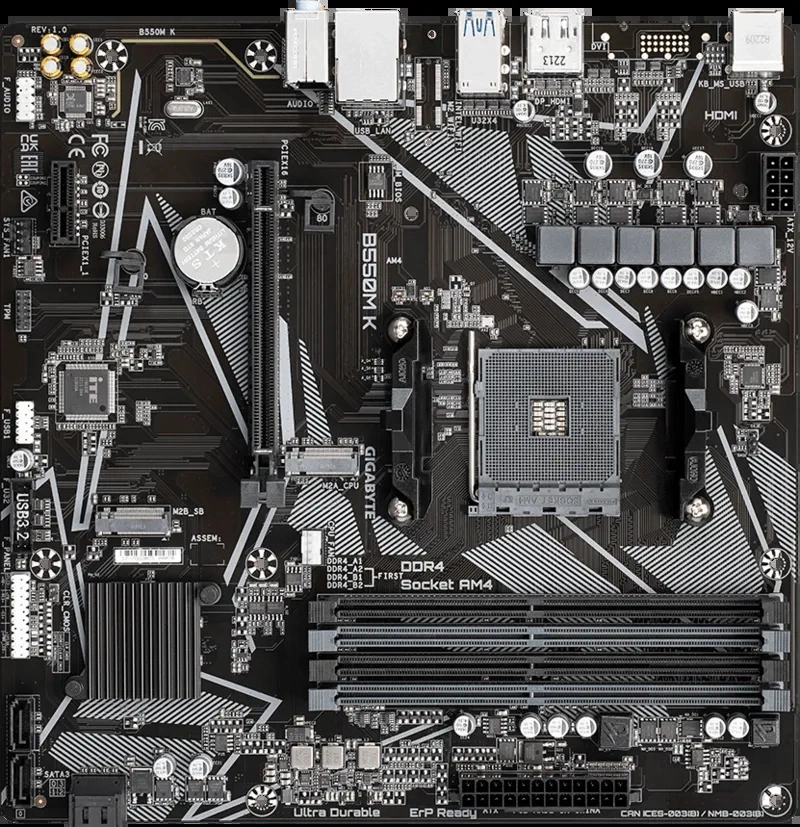 GIGABYTE Alaplap AM4 B550M K AMD B550, mATX