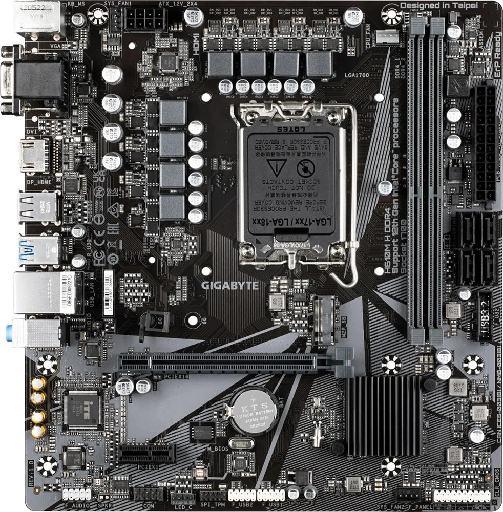 GIGABYTE Alaplap S1700 H610M H DDR4 INTEL H610, mATX