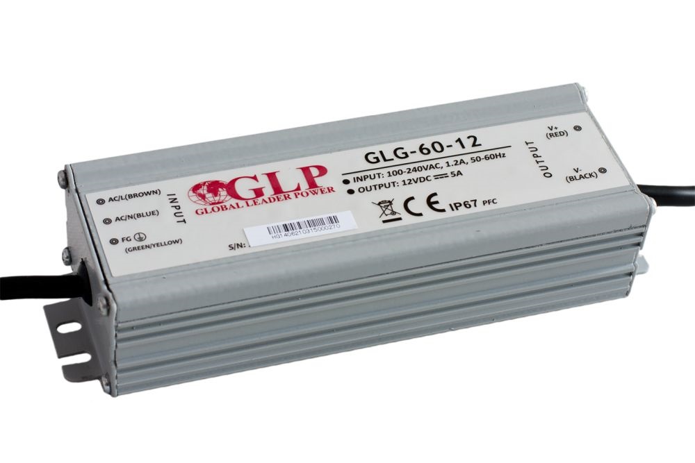GLP GLG-60-12 60W 12V 5A IP65 PFC szűrős LED tápegység