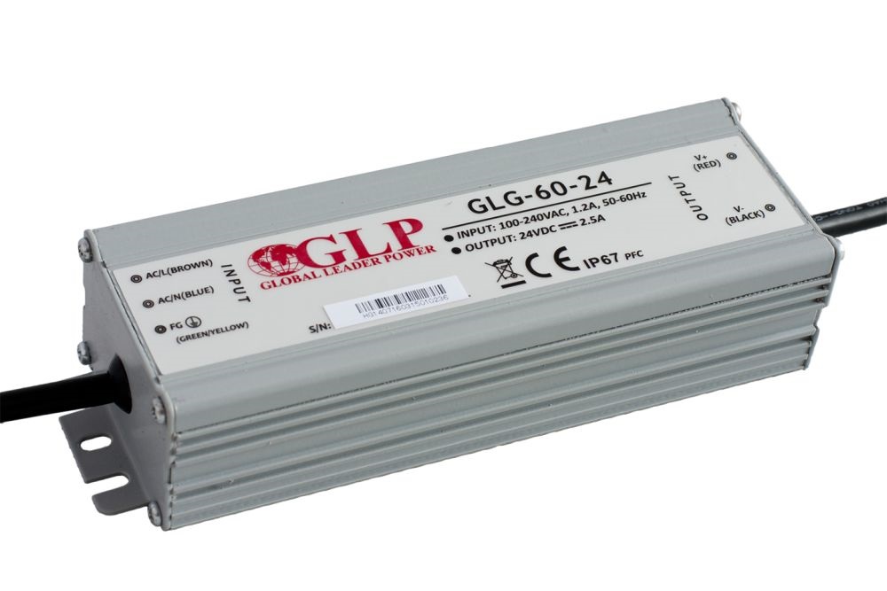GLP GLG-60-24 60W 24V 2.5A IP65 PFC szűrős LED tápegység