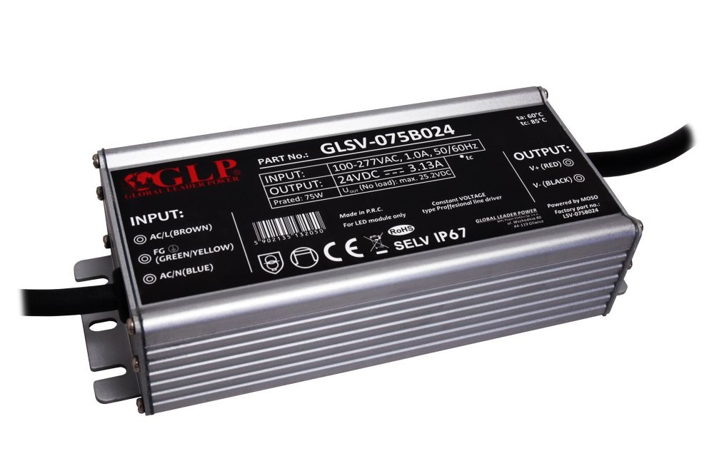 GLP GLSV-075B024 24V/3A 75W IP67 LED tápegység