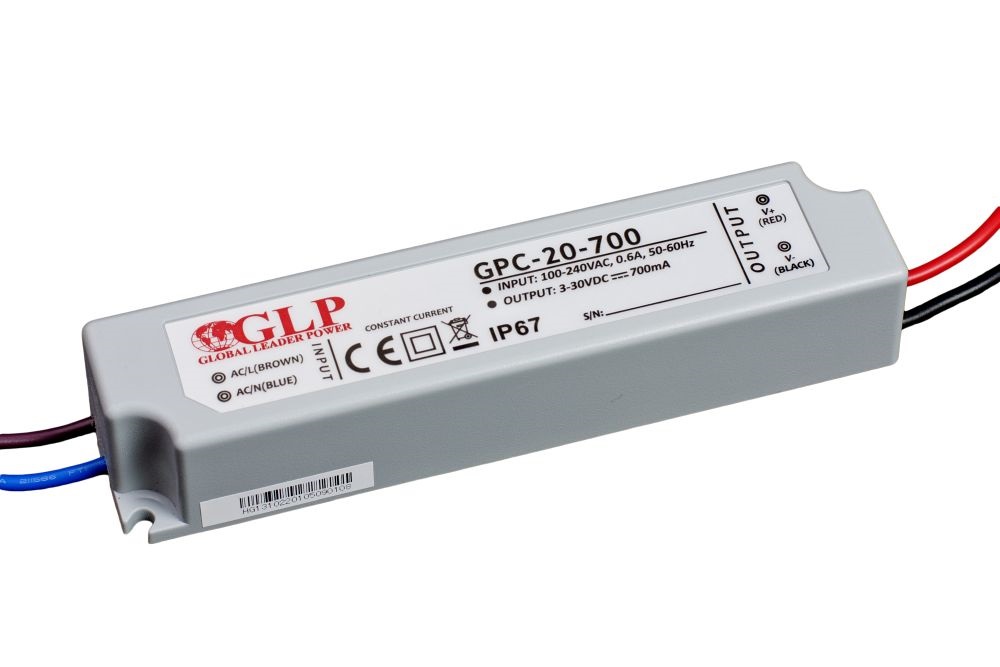 GLP GPCP-20-700 21W 9~30V 700mA IP67 LED tápegység