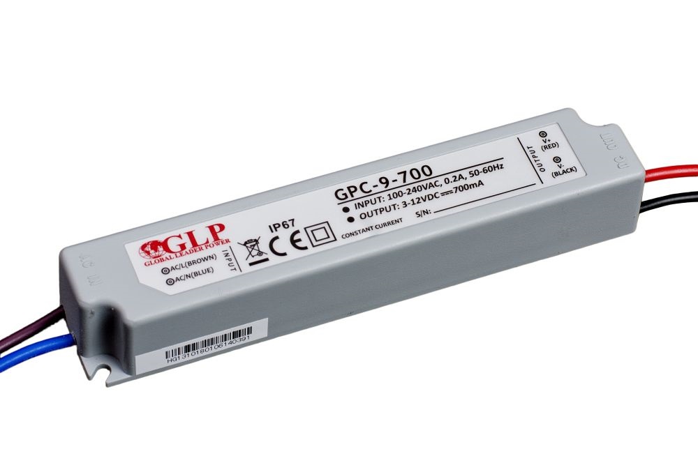 GLP GPC-9-700 8.5W 3~12V 700mA IP67 LED tápegység
