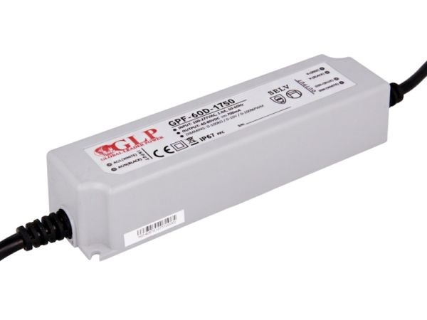 GLP GPF-60D-1750 63W 20~36V 1750mA IP67 LED tápegység