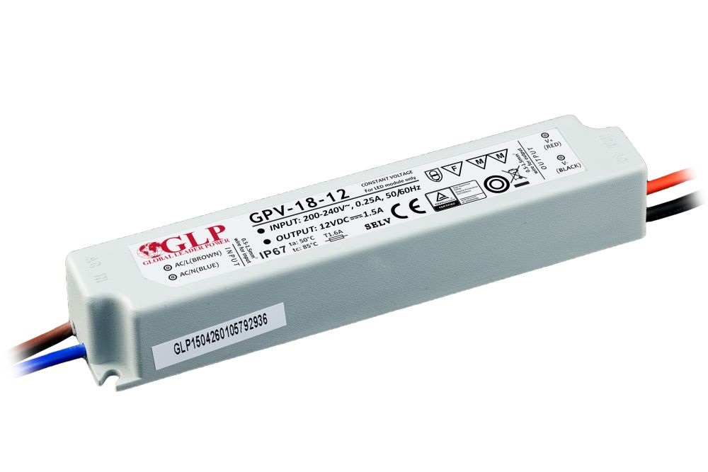 GLP GPV-18-12 18W 12V 1.5A IP67 LED tápegység